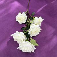 Meilleures ventes : Fleurs artificielles de roses à 5 têtes, réalistes et durables, pour centre de table, décoration de maison, mariage et fête