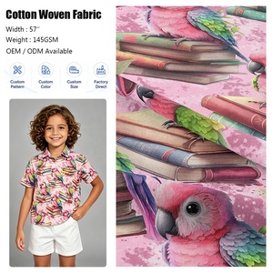 Tissu en popeline de <span class=keywords><strong>coton</strong></span> <span class=keywords><strong>imprimé</strong></span> numérique personnalisé, motif animal, 100% <span class=keywords><strong>coton</strong></span>, tissu tissé, tissu en <span class=keywords><strong>coton</strong></span> doux pour chemises, sans MOQ - Product Image 1