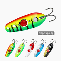Lot de 5 leurres cuillères métalliques pour la pêche à la truite et au bar, avec hameçons et spinners, pour eau douce et eau salée