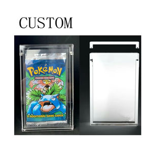 Wholesale Modern Clear <b>Acrylic</b> Booster Card Display Case Customized Color Logo for Freestanding Protector for Trading Cards - Product Image 4