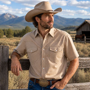 Chemises Western à boutons pression perlés avec logo personnalisé, nouveau design, respirantes, avec des chemises Western Arena - Product Image 1