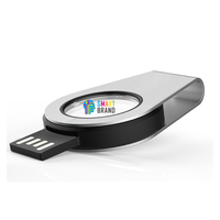 Hadiah Terbaik Baru UP105 Twister USB 2.0 Flash Drive 8GB/16GB Kecepatan Tinggi Logo LED Menyala Promosi Logam+Plastik Garansi 1 Tahun