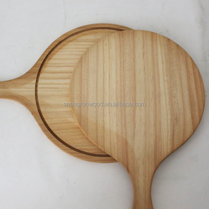 Plateau à pizza <span class=keywords><strong>en</strong></span> <span class=keywords><strong>bois</strong></span> de bambou, pelle à pizza, planche à découper, plateau de service, planche à découper ronde - Product Image 5