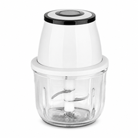 Mini hachoir alimentaire portable rechargeable 200ml/300ml avec bol en verre ou en AS, 3 lames SUS304, coupe-ail et légumes électrique USB