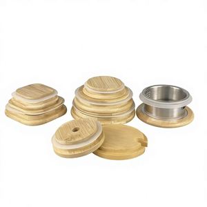 Supplier Natural Bamboo <b>Lids</b> with Silicone Seal Reusable Wooden <b>Jar</b> <b>Lids</b> for Glass <b>Jars</b>, <b>Mason</b> <b>Jars</b> & Food Storage Containers - Product Image 2