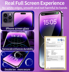 Pelindung layar kaca Tempered, penutup penuh kelas Premium UNTUK iPhone 15 14 13 Pro Max mudah dipasang dengan Align aplikator - Product Image 4