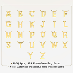 Chaîne personnalisée en argent 925 plaqué or 5A zircone nom personnalisé lettre initiale pendentif fin bijoux de mode collier pour femmes - Product Image 3