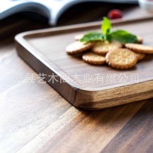 Acacia Wood Rectangular Serving <b>Tray</b> Solid Color Household Kitchen Food Plate For Tea Coffee Dessert <b>Snack</b> - Product Image 4
