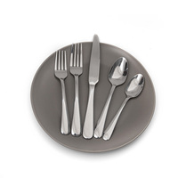 Vente en gros de couverts en argenterie Couverts de table en acier inoxydable en matériau PC avec emballage cadeau Mariage à la maison, restaurant, hôtel