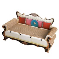 Griffoir pour chat de style européen 2 en 1 avec lit pour chat en carton ondulé remplaçable, panneau de densité robuste pour chats d'intérieur