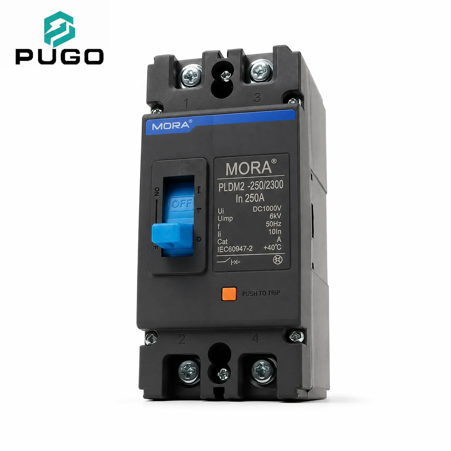 PUGO Molded Case Circuit Breaker 2P DC1000V 250A Solar PV 50Hz Overload Protection Plastic 6kA Breaking Capacity PLDM2-250/2300 · image 5
