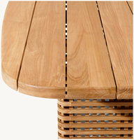 Ensemble de table à manger d'extérieur moderne et luxueux pour 8 personnes, en teck massif, fait main, résistant aux UV, pour patio et jardin