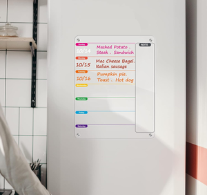Pizarra Magnética Acrílica Transparente Reutilizable para Planificación, Pizarra Acrílica para Escribir en el Refrigerador, Planificación Semanal - Product Image 1