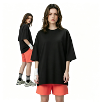 T-shirt en coton blanc délavé, style streetwear, coupe oversize à épaules tombantes, impression personnalisée de haute qualité, t-shirt épais pour homme
