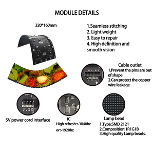 Factory Hot Sell <b>Custom</b> Flexible Led Screen P2.5 HD Waterproof Display Screens Soft P1.86 P2.0 P2.5 P4.0 P3.076 Flexible Led Scr - Product Image 4