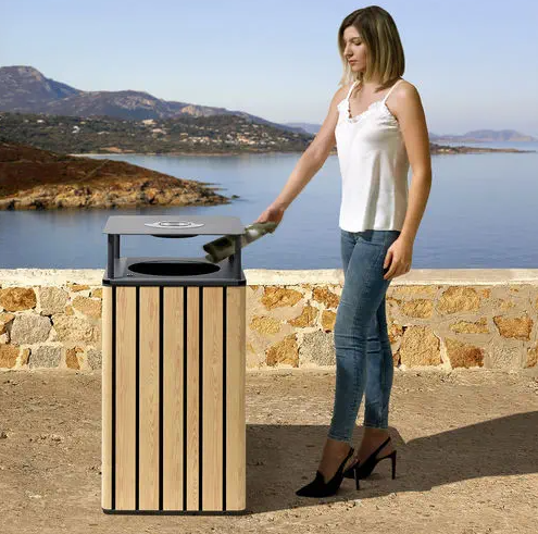 Public Wood Park Dustbin Supplier Outdoor Garbage Containers Trash Cans for Garden