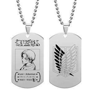 אנימה התקפה על שרשרת titan ykasa levi אקרמן נירוסטה תליון אופנה גבר אישה cosplay - Product Image 4