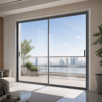 Porte coulissante minimaliste en aluminium à rupture de pont thermique, double vitrage, étanche, pour entrée de villa