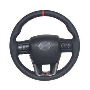 Leather Steering Wheel of H-ilux F-ortuner for Custom Steering Wheel GR Logo