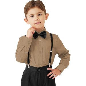 Chemise habillée à manches longues pour garçons, chemise uniforme avec poche poitrine, 9 mois-16 ans - Product Image 2