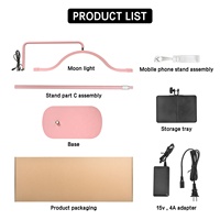 Lampe professionnelle ODM 30 pouces en forme de demi-lune pour extensions de cils avec base robuste pour studio d'extensions de cils et PMU