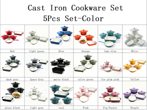 Cast Iron <strong>Cookware</strong> <strong>Set</strong> 5pcs Oven Safe <strong>Kitchenware</strong> Skillet Pots and Pans <strong>Cookwares</strong> <strong>Set</strong> Induction Gas Stove Cooking Pot <strong>Set</strong> - Product Image 5