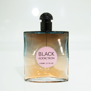 <span class=keywords><strong>Perfume</strong></span> para <span class=keywords><strong>Mujer</strong></span>, Botella Curva Color Verde Azulado, Etiqueta Rosa, Caja Negra, Tapa Texturizada, Boquilla, Atractivo, Aniversario, Tenacidad - Product Image 1