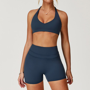 <span class=keywords><strong>Tuta</strong></span> <span class=keywords><strong>da</strong></span> ginnastica <span class=keywords><strong>da</strong></span> <span class=keywords><strong>donna</strong></span> su misura con reggiseni sportivi e pantaloncini Set di Leggings Fitness Yoga attivi - Product Image 3