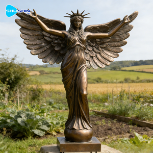 Estatua de la Libertad y Escultura de Ángel en Bronce Fundido, Edición Artística, Romántica y Elegante, Impresa con UV para Uso en Exteriores - Product Image 2