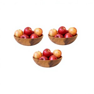 Juego de 3 tazones de madera para servir chocolates, forma redonda, tamaño personalizado, tazón para servir alimentos, proveedor mayorista - Product Image 1