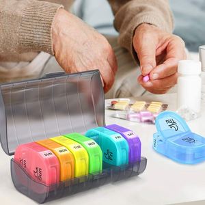 Organisateur hebdomadaire avec rappel AM/PM, capacité pour 2 prises par jour, étui à 7 compartiments quotidiens pour le stockage des vitamines, nouvelle boîte à pilules en plastique - Product Image 4