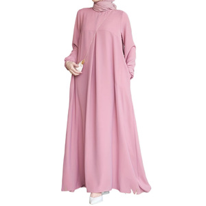 Vestido LARGO DE Oriente Medio Túnicas de mujer musulmana Vestido largo de color sólido Abaya musulmán suelto y elegante - Product Image 4