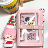 Carnet Mini Kawaii Mignon Personnalisable avec 6 Anneaux, Reliure Rechargeable, Agenda pour l'École et le Bureau, Couverture en PU, Vente en Gros