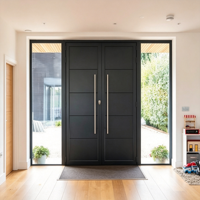 Portes d'entrée simples en aluminium de luxe, portes extérieures insonorisées, ignifuges, portes d'entrée extérieures, portes anti-ouragan