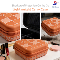 Étui rigide personnalisé en EVA pour batterie externe et chargeur, motif quadrillé, pochette de transport, sac de rangement de voyage pour la randonnée