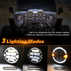 Faro <span class=keywords><strong>LED</strong></span> OVOVS da 9 Pollici Fuoristrada 13000LM 148W Alta e Bassa Luminosità con Anello DRL Impermeabile per Jeep SUV UTV Pickup - Product Image 2