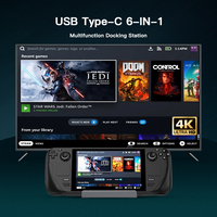 UNIEAN Hub USB 3.0 vers RJ45, adaptateur UHD 4K, station d'accueil multiport 6 en 1, hub USB C pour Steam Deck vers PS5