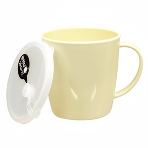 Beige <b>Lidded</b> <b>Ceramic</b> Cup <b>Mug</b> - Product Image 1