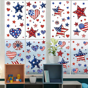 Autocollant PVC statique pour la fête de l'Indépendance des États-Unis, décalcomanie drapeau américain, décoration de verre pour le 4 juillet - Product Image 1