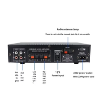 AV-568 60W+60W Reproductor de Música Multimedia con Radio USB Directo, Mini Amplificador de Sonido HiFi Profesional para Uso Doméstico
