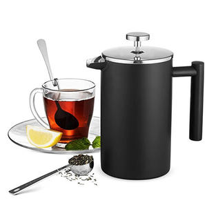 Cafetière à presse française en <span class=keywords><strong>acier</strong></span> inoxydable à double paroi noir mat - Product Image 2