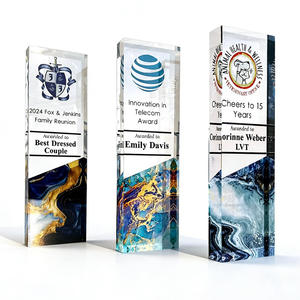 Plaque de récompense personnalisée moderne pour les anniversaires d'entreprise, les cérémonies de récompenses des employés, sculpture artistique en résine transparente - Product Image 6