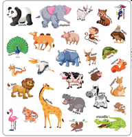Livre d'activités en TPE imperméable, sûr et non toxique, avec autocollants en gelée, animaux réutilisables, imprimé UV, pour enfants, cadeaux promotionnels quotidiens