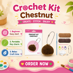 Kit de Crochet DIY pour Débutants : Ornement Châtaigne Amigurumi, Ensemble de Démarrage Tricoté à la Main, Porte-clés Artisanat Fait Main Automne, Jouet Cadeau <span class=keywords><strong>VOSAN</strong></span> - Product Image 2