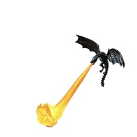 Lampe décorative de nuit en forme de dragon volant bleu lumineux imprimé en 3D avec effet de flamme