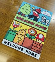 Tapis de porte avant de logo d'impression 3D personnalisée antidérapante pour l'entrée à la maison