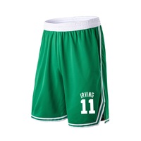 Celana Pendek Basket Retro USA 2025 Ukuran Besar Desain Baru Bordir Nama Tim Dewasa Bahan Mesh Bernapas Cepat Kering Anti-Bakteri
