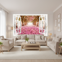 Papier peint mural en soie à effet visuel 3D, fleurs de cerisier romantiques, rouleaux de papier peint luxueux pour la décoration de la maison et des hôtels