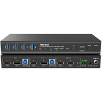 Commutateur KVM HDMI 4K 60Hz USB 3.0 à 2 ports pour double moniteur et affichage étendu, répartiteur HDMI matriciel