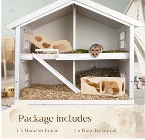 2 uds casas de hámster y escondites juego de túnel de hámster casa de madera para hámster con escalera de escalada jerbos erizos <span class=keywords><strong>ratas</strong></span> ratones - Product Image 3